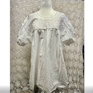 Vintage White Mexican Embroidered Top/ Tunic